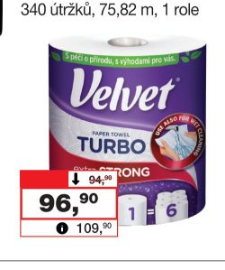 Velvet 3vrstvé papírové utěrky
