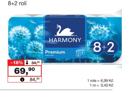 Harmony 3vrstvý toaletní papír