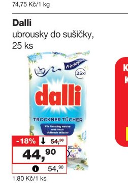 Dalli ubrousky do sušičky