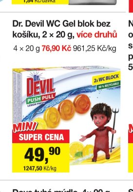 Dr. Devil WC Gel blok bez košíku, 2 x 20 g