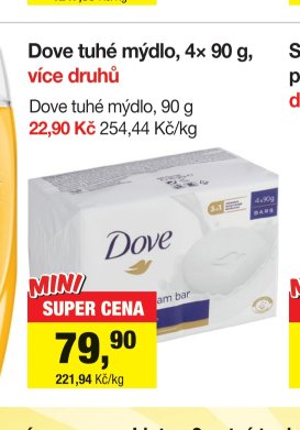 Dove tuhé mýdlo, 4x 90 g