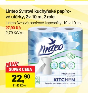 Linteo 2vrstvé kuchyňské papírové utěrky, 2x 10 m