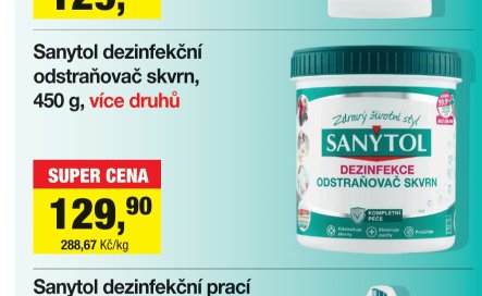 Sanytol dezinfekční odstraňovač skvrn, 450 g