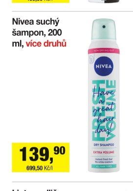Nivea suchý šampon, 200 ml