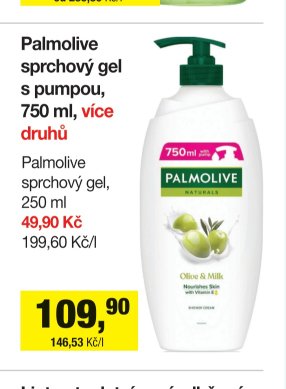 Palmolive sprchový gel s pumpou, 750 ml