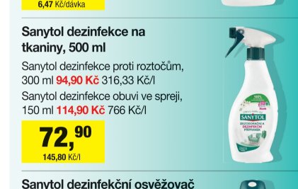 Sanytol dezinfekce na tkaniny, 500 ml