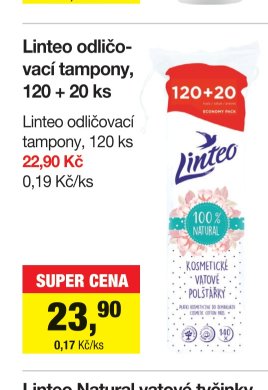 Linteo odličovací tampony, 120 + 20 ks