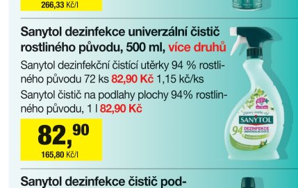 Sanytol dezinfekce univerzální čistič rostlinného původu, 500 ml