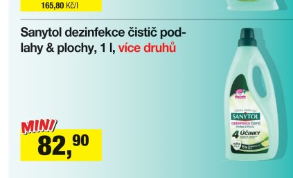 Sanytol dezinfekce čistič podlahy & plochy, 1 l