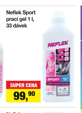 Neflek Sport prací gel 1 l, 33 dávek