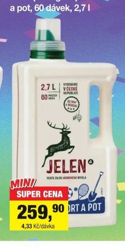Jelen prací gel Sport a pot, 60 dávek, 2,7 l