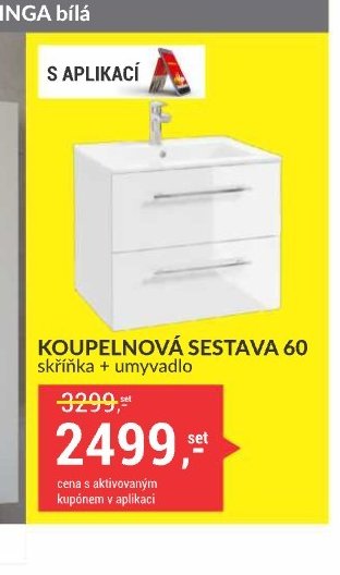 Série Inga bílá - Koupelnová sestava 60