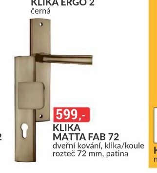 KLIKA MATTA FAB 72 dveřní kování, klika/koule rozteč 72 mm, patina