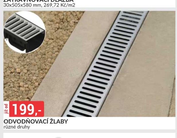 ODVODŇOVACÍ ŽLABY různé druhy