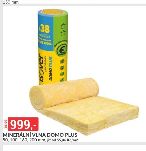 MINERÁLNÍ VLNA DOMO PLUS 50, 100, 160, 200 mm