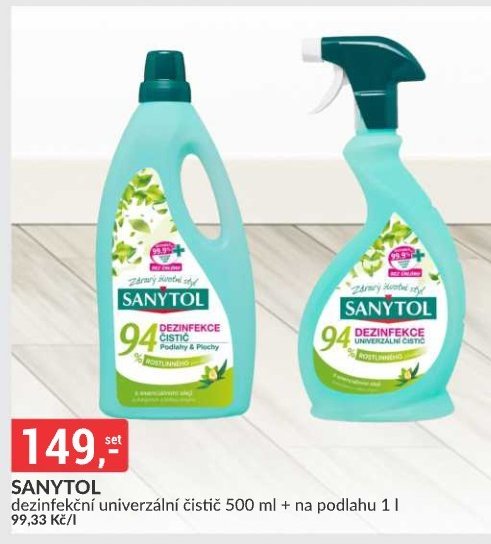 SANYTOL dezinfekční univerzální čistič 500 ml + na podlahu 1 l
