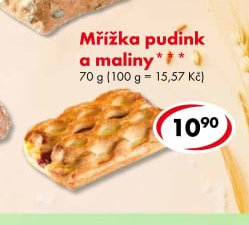 Mřížka pudink a maliny