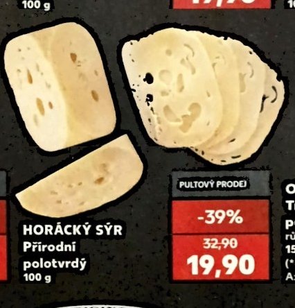 HORÁCKÝ SÝR Přírodní polotvrdý 100 g