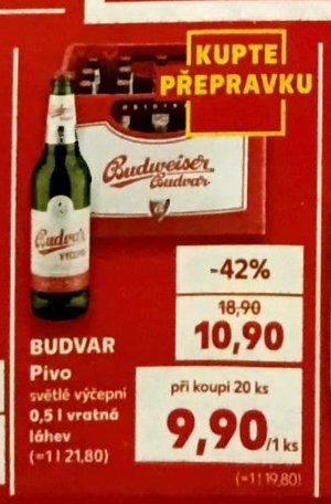 BUDVAR Pivo světlé výčepní