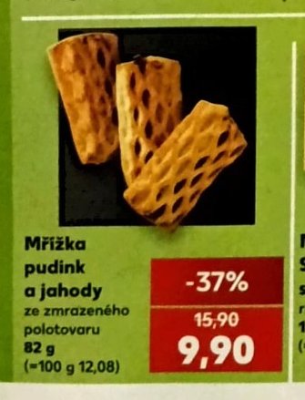 Mřížka pudink a jahody