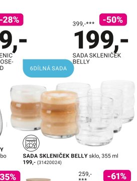 SADA SKLENIČEK BELLY