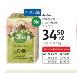 dmBio zelený čaj s jasmínem 20x1,5g