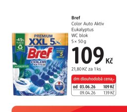 Bref Color Auto Aktiv Eukalyptus WC blok 5x50g