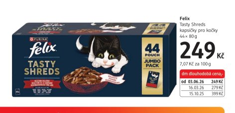Felix Tasty Shreds kapsičky pro kočky 44x80g