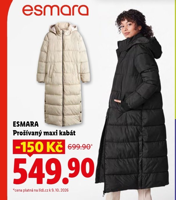 ESMARA Prošívaný maxi kabát