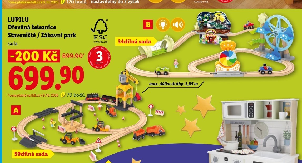 LUPILU Dřevěná železnice Staveniště / Zábavný park