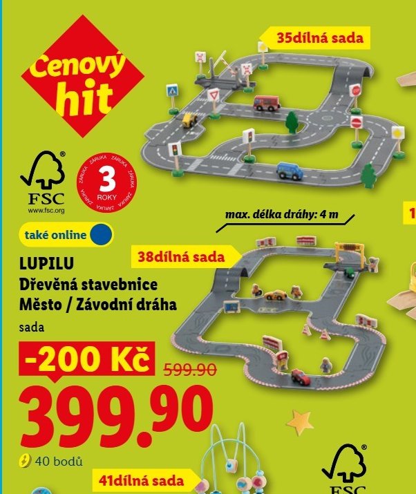 LUPILU Dřevěná stavebnice Město / Závodní dráha
