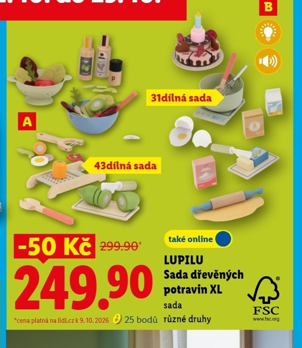 LUPILU Sada dřevěných potravin XL