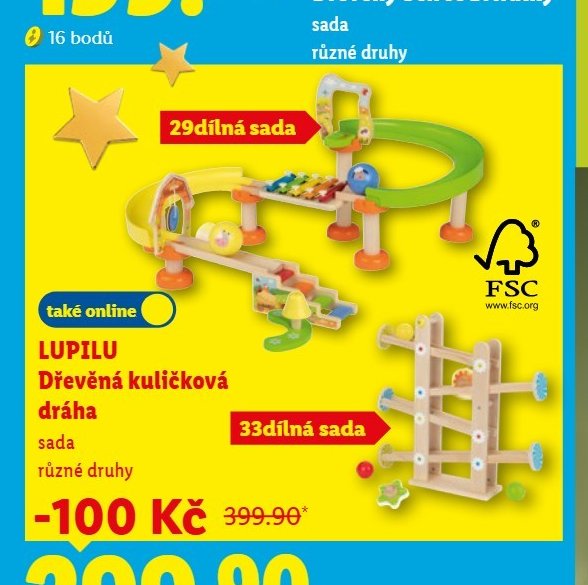 LUPILU Dřevěná kuličková dráha
