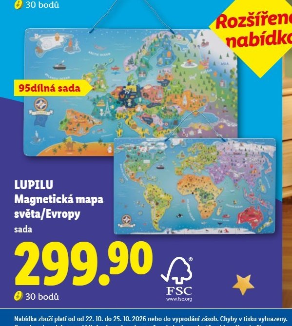LUPILU Magnetická mapa světa/Evropy