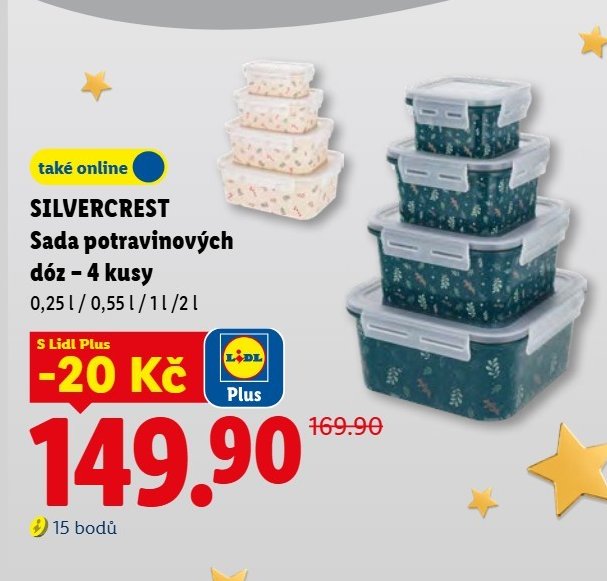 SILVERCREST Sada potravinových dóz – 4 kusy