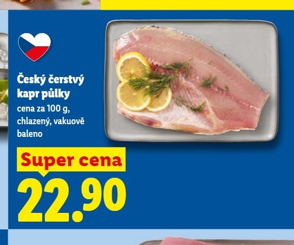 Český čerstvý kapr půlky