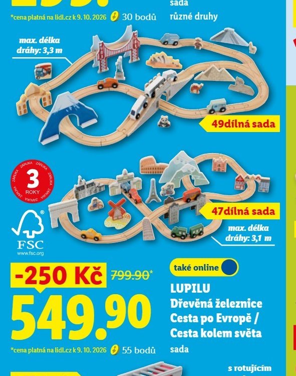 LUPILU Dřevěná železnice Cesta po Evropě / Cesta kolem světa