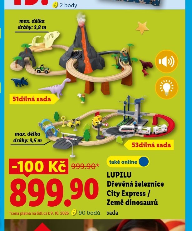 LUPILU Dřevěná železnice City Express / Země dinosaurů