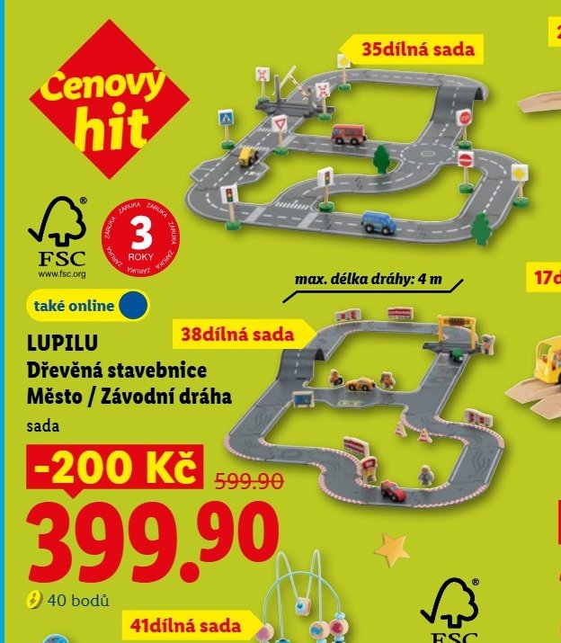 LUPILU Dřevěná stavebnice Město / Závodní dráha