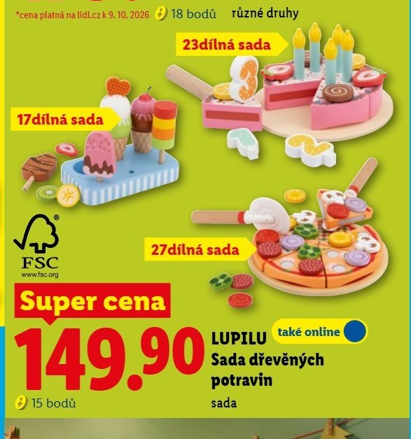 LUPILU Sada dřevěných potravin