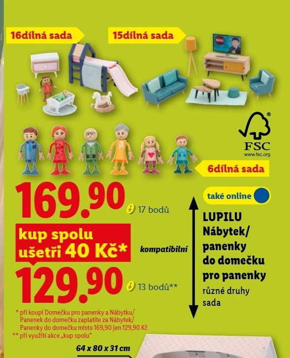 LUPILU Nábytek/panenky do domečku