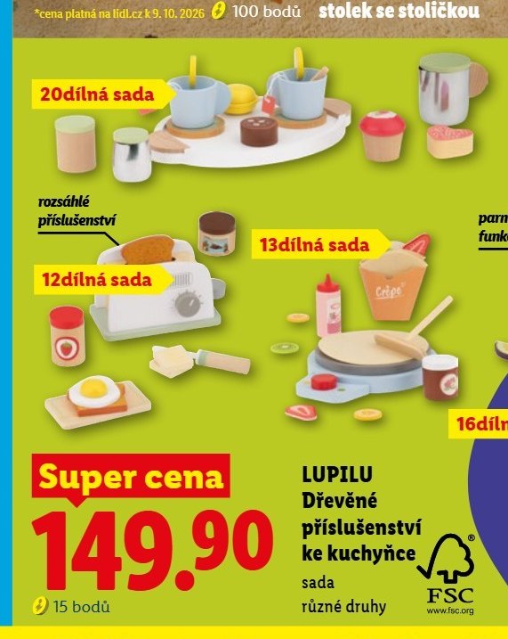 LUPILU Dřevěné příslušenství ke kuchyňce