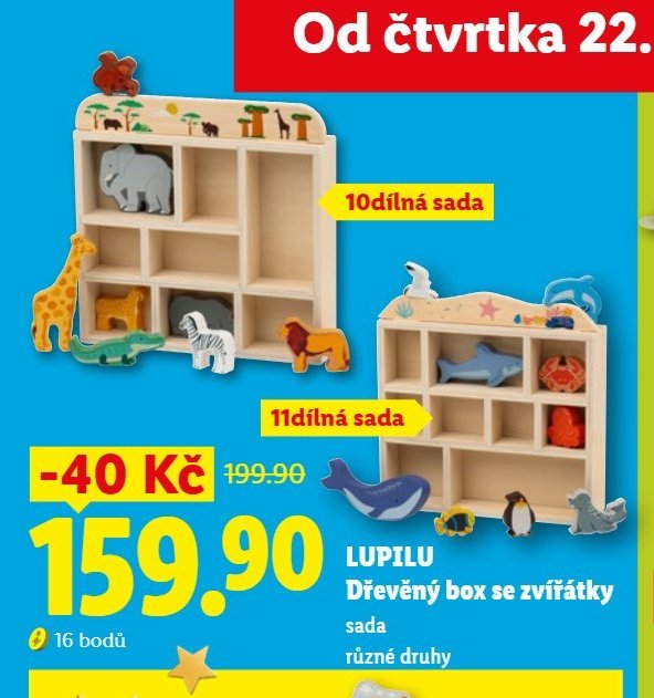 LUPILU Dřevěný box se zvířátky