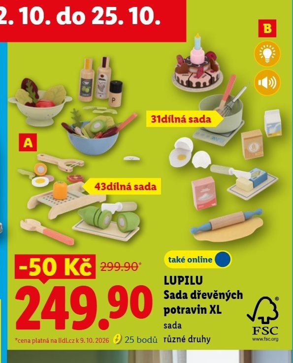 LUPILU Sada dřevěných potravin XL