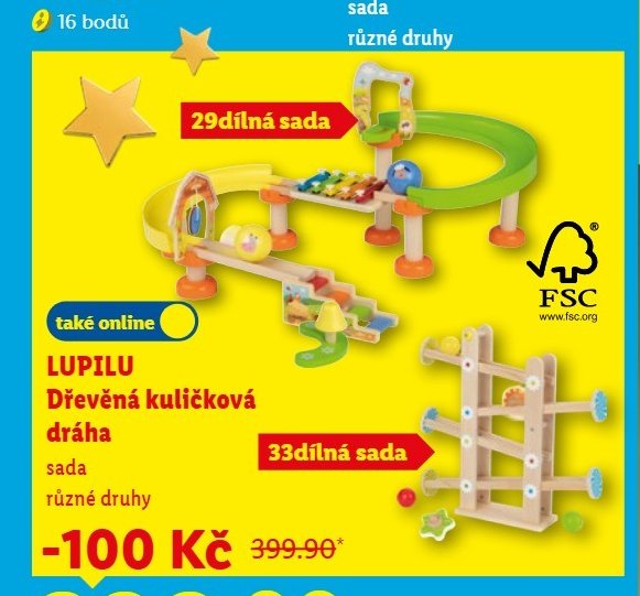 LUPILU Dřevěná kuličková dráha