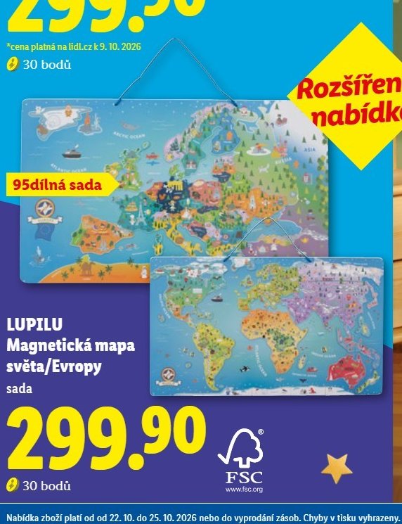 LUPILU Magnetická mapa světa/Evropy