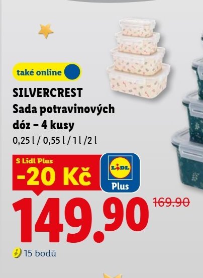 SILVERCREST Sada potravinových dóz – 4 kusy