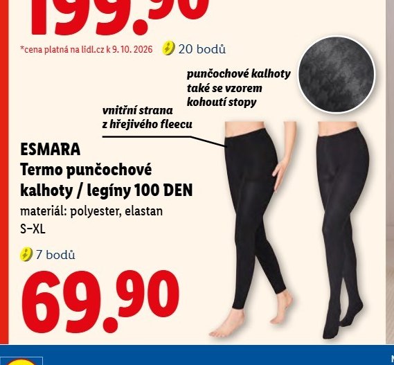ESMARA Termo punčochové kalhoty / legíny 100 DEN