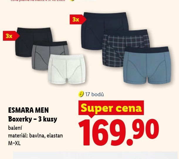 ESMARA MEN Boxerky – 3 kusy