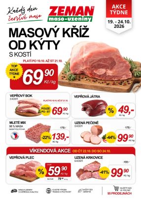 aktuální leták ZEMAN maso - uzeniny 19.10.2026-24.10.2026